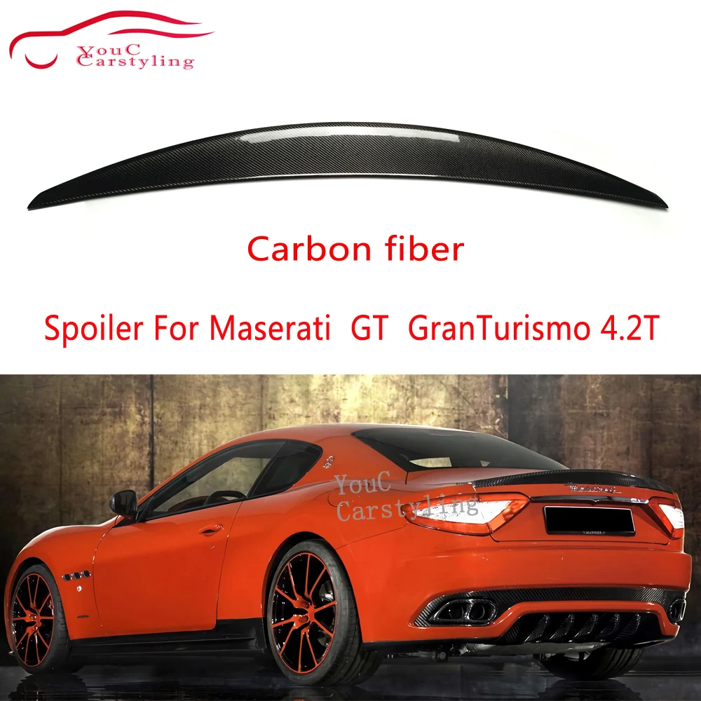 

For Maserati GT GranTurismo 4.2T 2 Door Carbon Fiber Rear Trunk Boot Lip Spoiler 2006-2011,Non Convertible