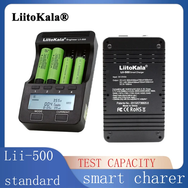 

Liitokala Lii-600 Lii-500 Lii-500S Battery Charger,3.7V 18650 26650 18350 16340 18500 14500 1.2V AA AAA LCD Smart Charger