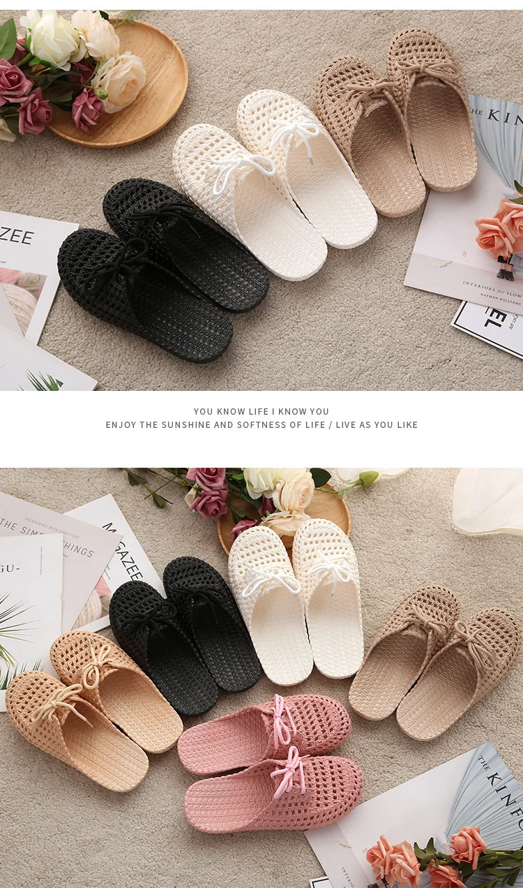 2020 Low Price Fashion New Design Women Summer Sandals Lace-up Breathable Non Slid Flat Woman Female Ladies Sweet Slippers