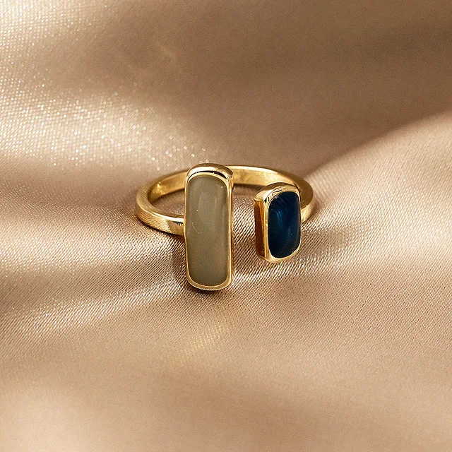 New Adjustable Colorful Drip Glaze Ring 1
