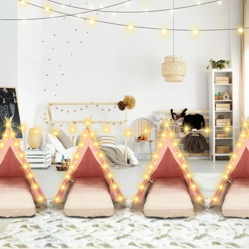 Tents For Sleepover Party 6-Pack Kids' Teepee Tents Foldable