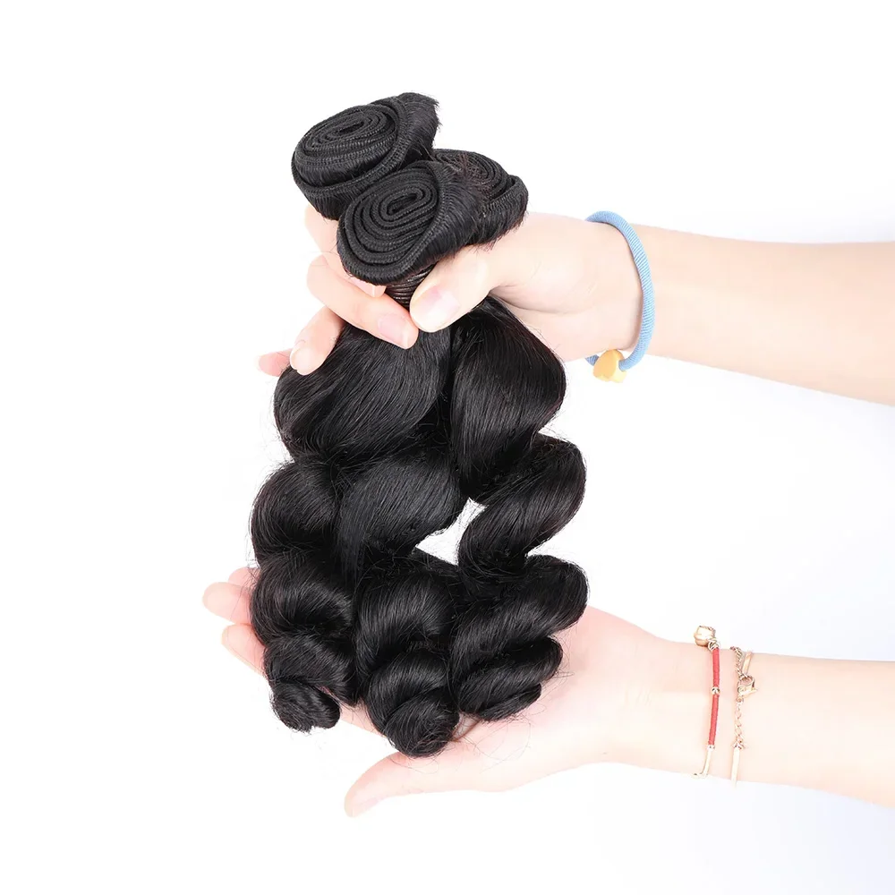 Brazilian Loose Wave Virgin Hair 3 Bundle Natural Spring Wave Bundle Huamn Hair Unprocessed Human Weave Extensions