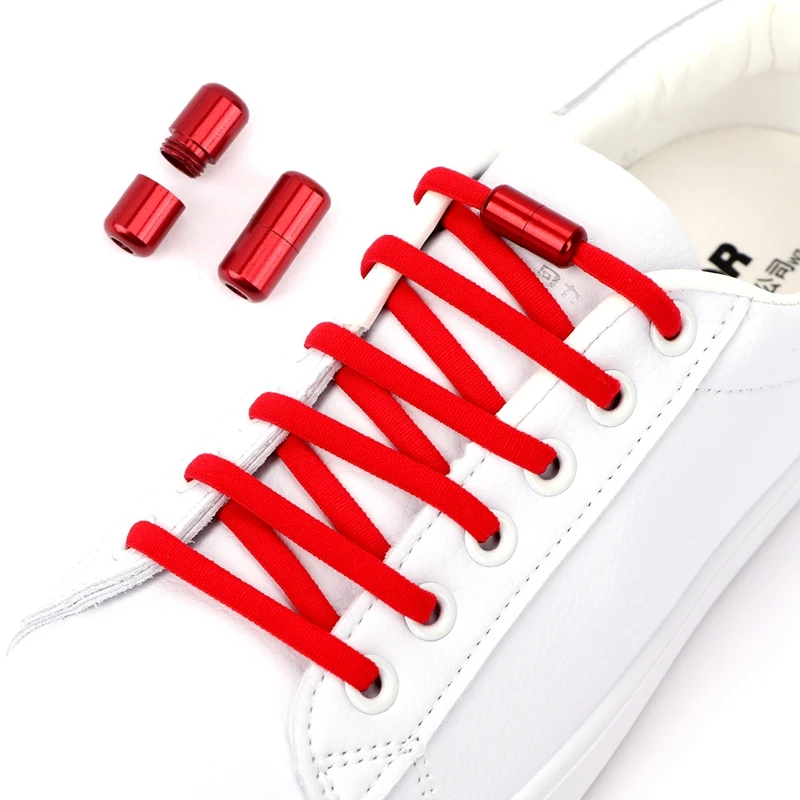 Elastic No Tie Shoe Aluminum Capsule Lock for Kids Adult Sneakers Quick Shoelaces Semicircle Shoelace Lazy Laces_voghion.com