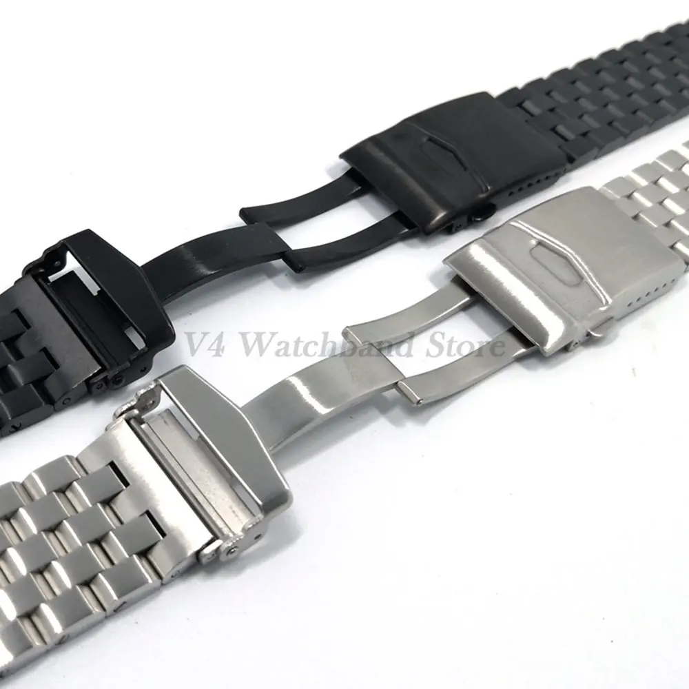 Luxury Solid Buckle Watch Band Stainless Steel Bracelet for Seiko 5 SKX007 SKX013 Replacement Screws Link 18mm 20mm 22mm Strap