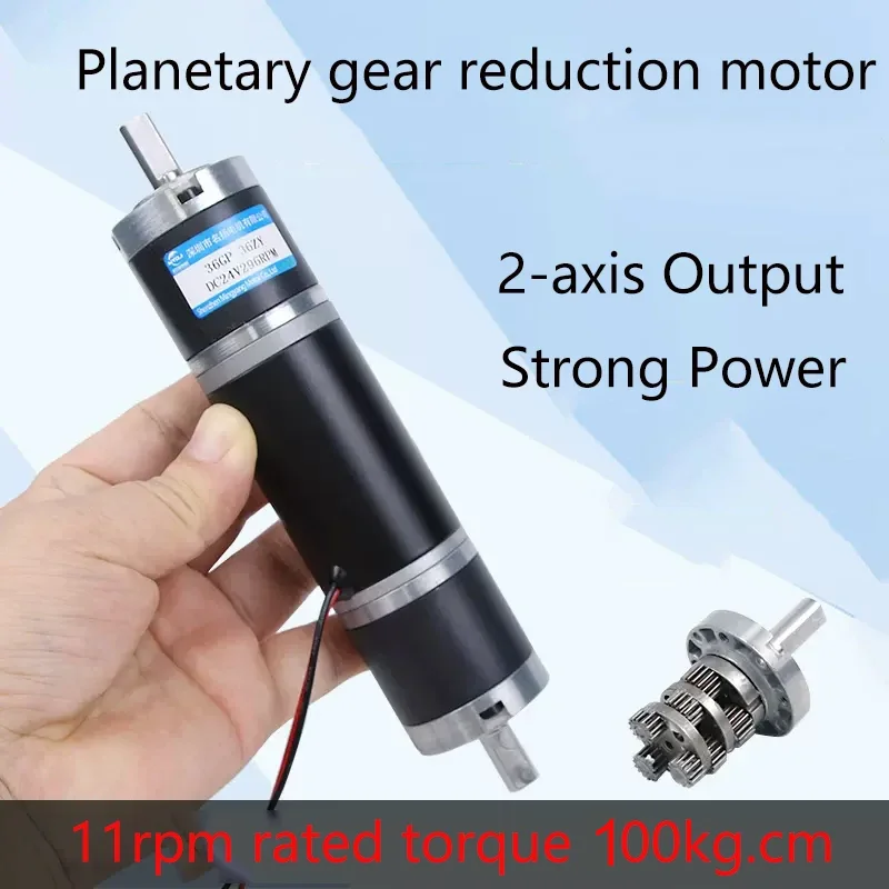Duplo Eixo Planetário Engrenagem dc Motor de Redução Micro Motor de Baixa Velocidade Alto Torque 12v 24v 36 a 36zy 200kg.cm