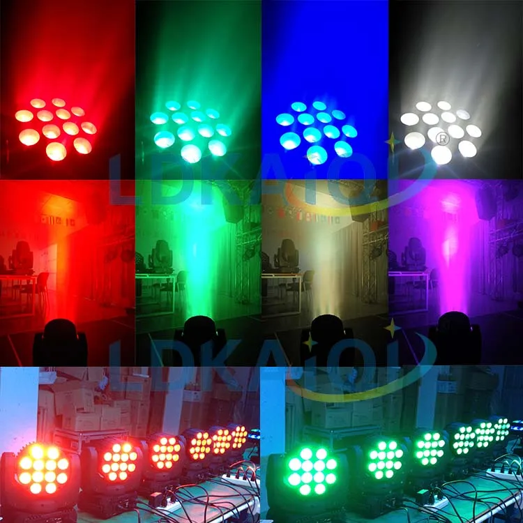 무대 이벤트 Dj Led 조명 12X10w Led RGBW 4in1 빔 워시 이동 헤드 라이트, 무대 조명 Dj 조명 RGBW 빔