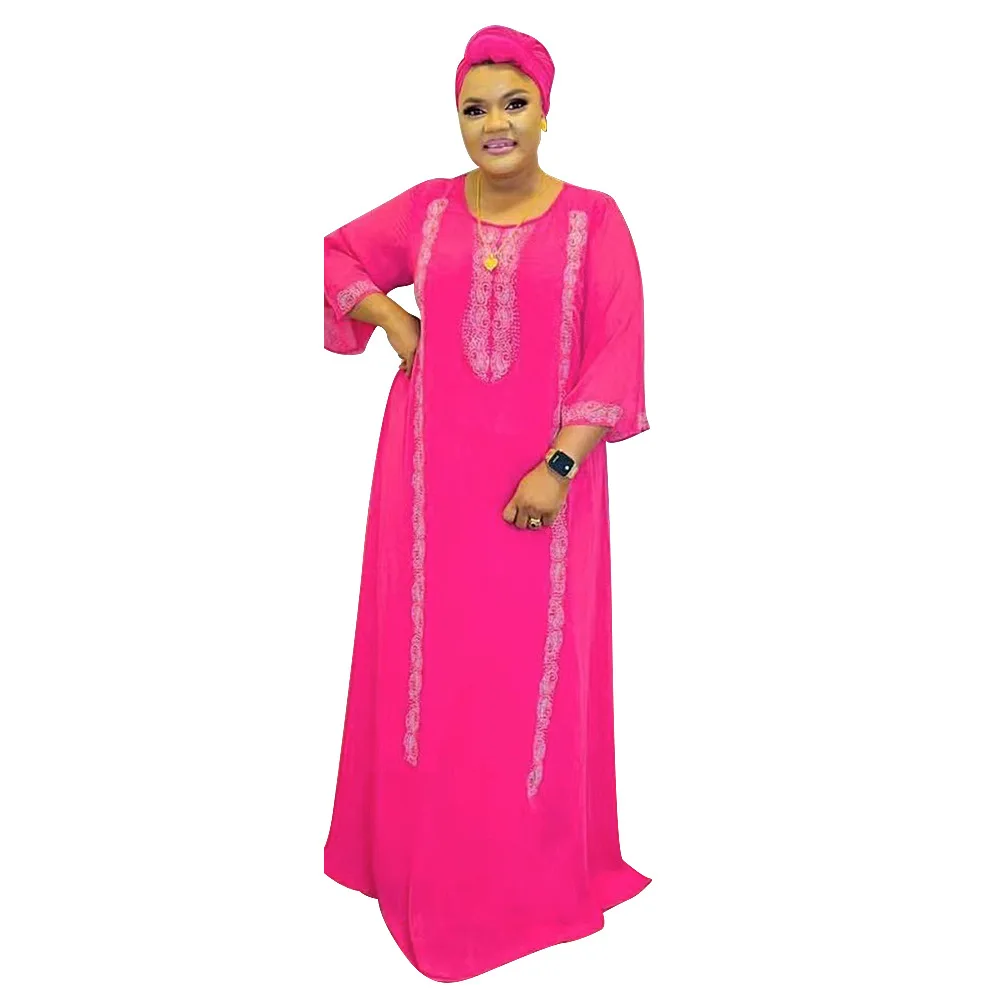 

Elegant Spring Autumn African Plus Size Long Dress African 3/4 Sleeve Polyester Solid Color Long Dress Dashiki African Clothes