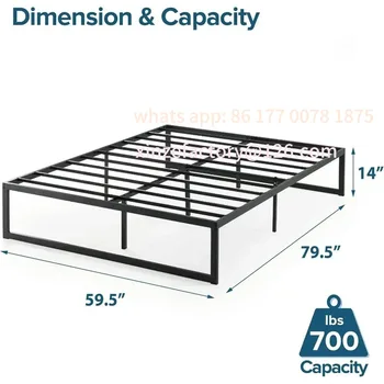 Customizable Foundation with Steel Slat Support / No Box Spring Needed / Easy Assembly,Abel Metal Platform Bed Frame / Mattress