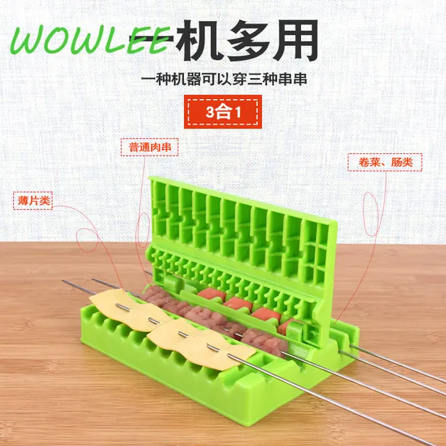 Barbecue Stringer Gyors Nyárs Kebab Készítő Doboz Gép Marhahús Zöldség Húr Grill Konyhai Kiegészítők - Image 3