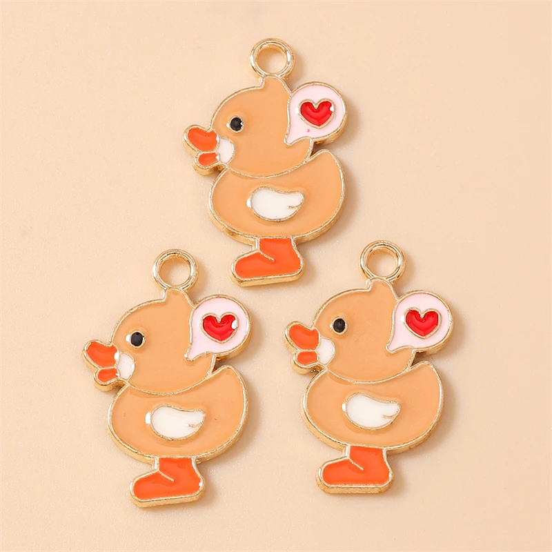 20 Stück 16 x 24 mm Cartoon-Tier-Charms, Emaille-Enten-Charms, Anhänger für Schmuckherstellung, Halsketten, Ohrringe, Armbänder, DIY-Bastelarbeiten, Geschenke – Detail 7