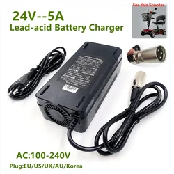 High - Power 24V 5A Lead Acid Battery Charger with 3 - Pin XLR Connector for Scooters & Golf Carts (Korea plug)