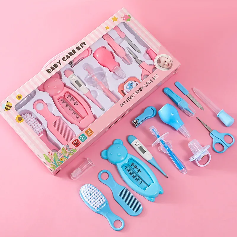 13 Pcs/Set Baby Grooming Kits Bebe Kids Nail Hair Health Care Thermometer Grooming Brush Kit Baby Care Tools Essentials