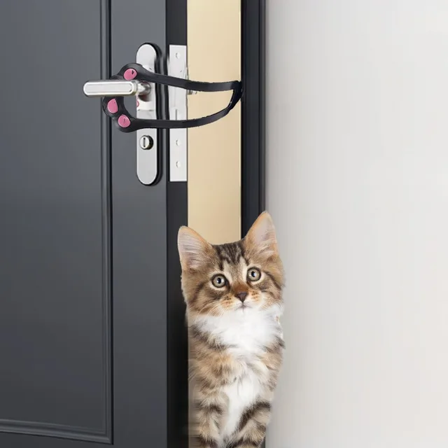 Cat Door Holder Latch Adjustable Dog Door Stopper Elastic Gate Lock Flex Latch Strap Keep Dog Out From Entering Pet Gate Supply 3