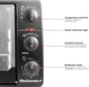 Gourmet ERO-2008N# Countertop XL Toaster Oven, Rotisserie, Bake, Grill, Broil, Roast, Toast, Keep Warm and Steam (23L capacity f 3