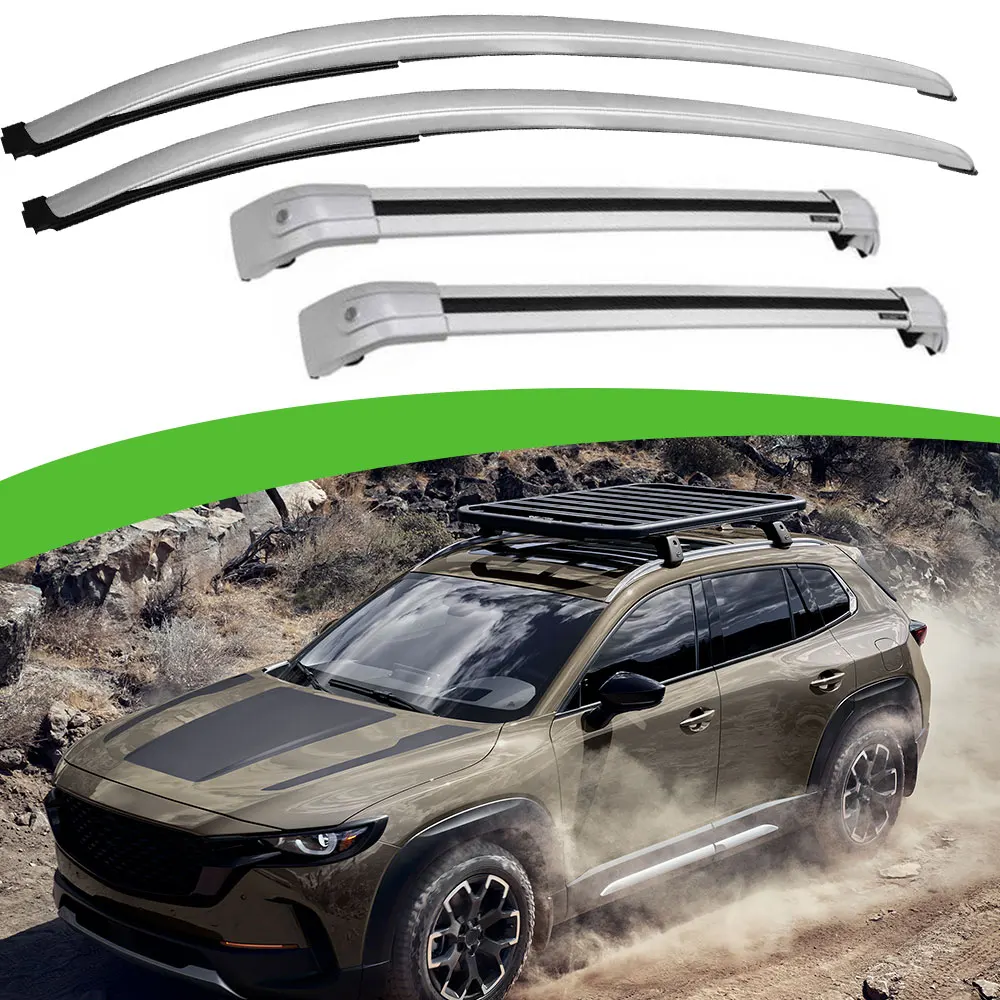 

4Pcs Aluminum Roof Rail Rack Holder Cross Bar Fits for Mazda CX-50 2022-2024
