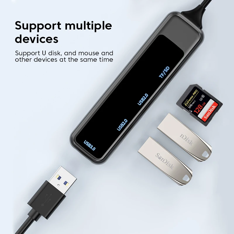 Olaf 6 в 1 USB хъб тип C хъб USB OTG 6 порта USB C хъб мулти сплитер адаптер аксесоари за лаптоп за Xiaomi Lenovo Macbook Pro