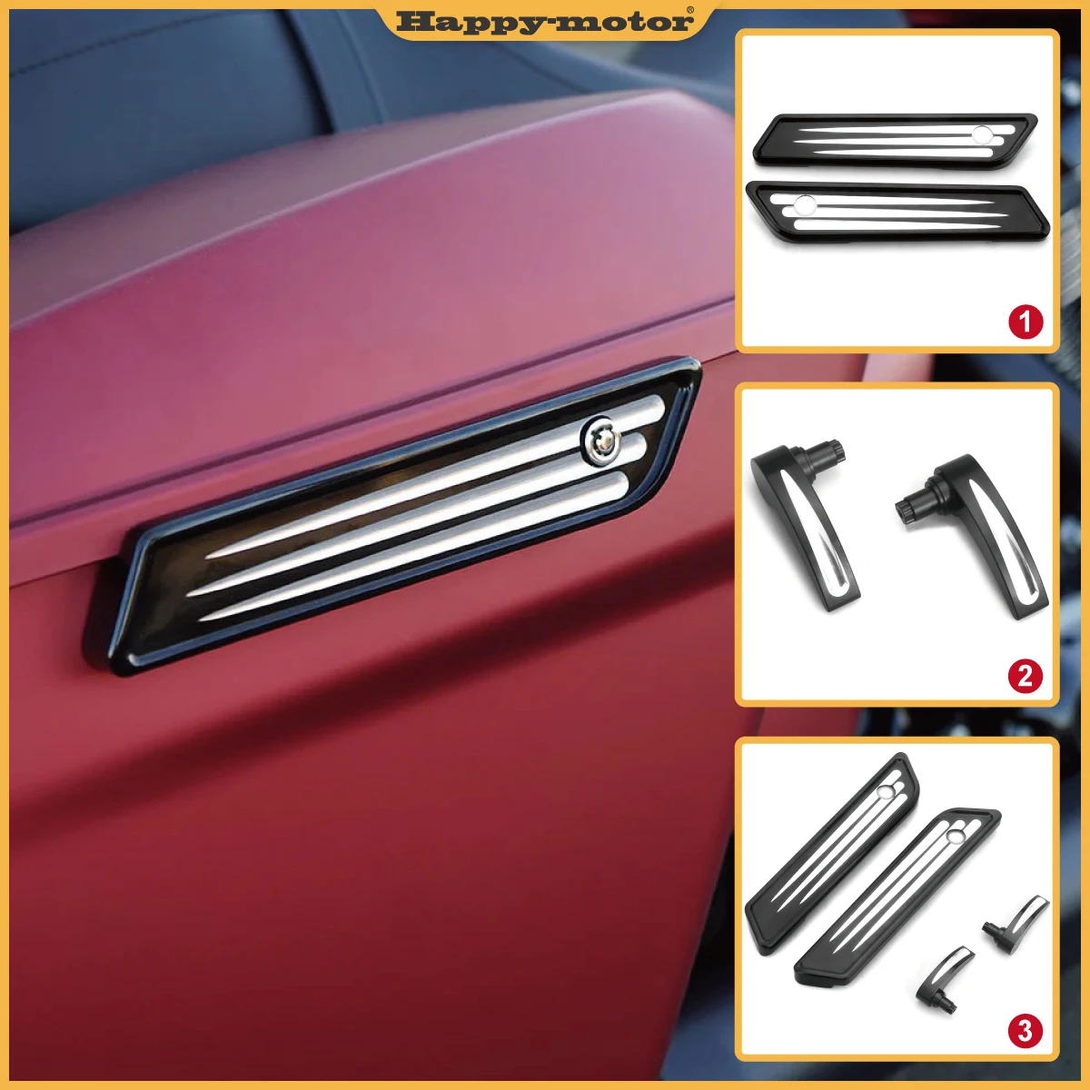 

CNC Deep Edge Cut Saddlebag hinge Covers for Harley CVO Street FLHXSE Road Glide FLTRX Ultra FLTRU FLHTK Touring 2014-2022