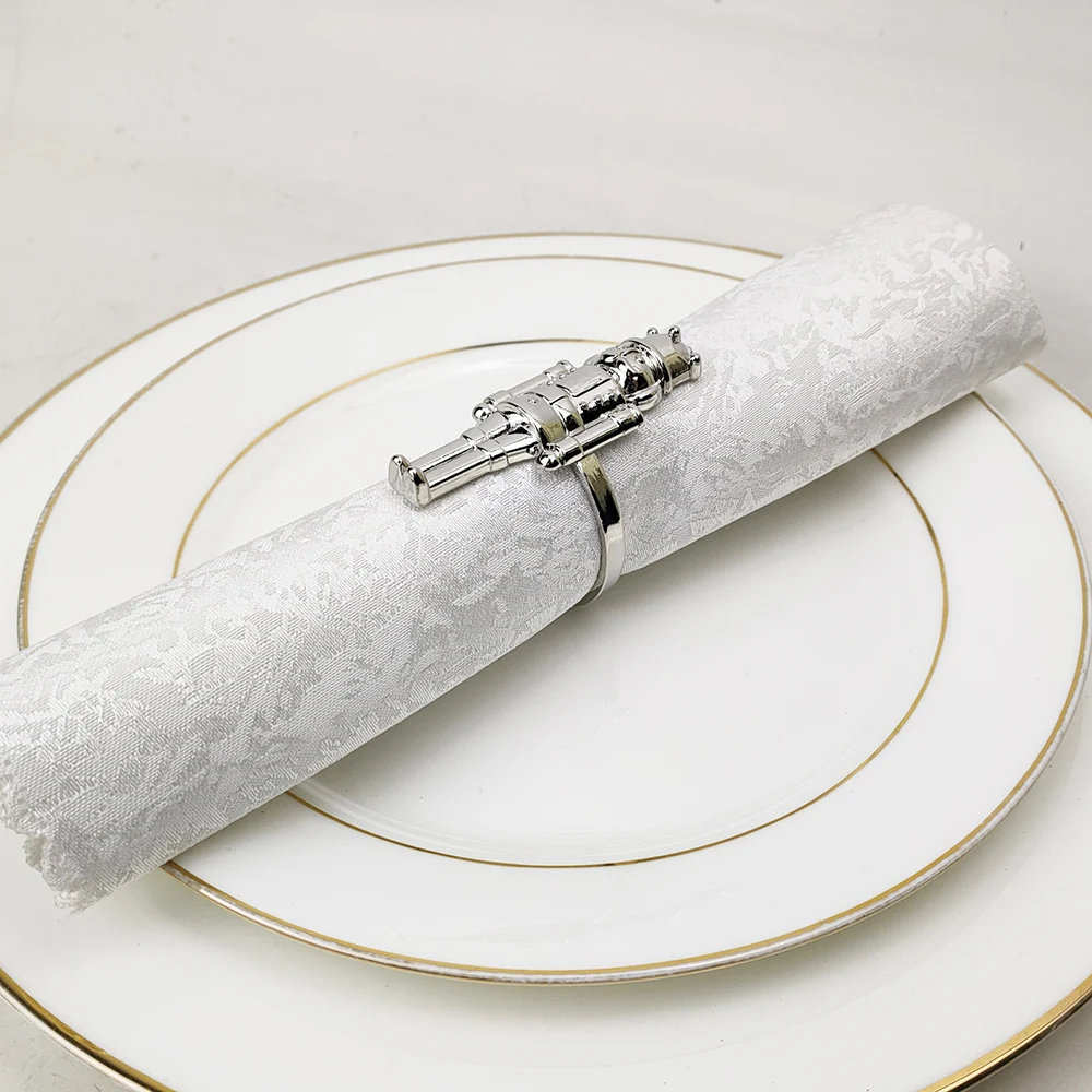 Nutcracker Napkin Rings Christmas Decoration 6 Pcs Gold Soldier Table Serviette Holder Rings Home Gathering Solid Metal napkin ring christmas napkin holder