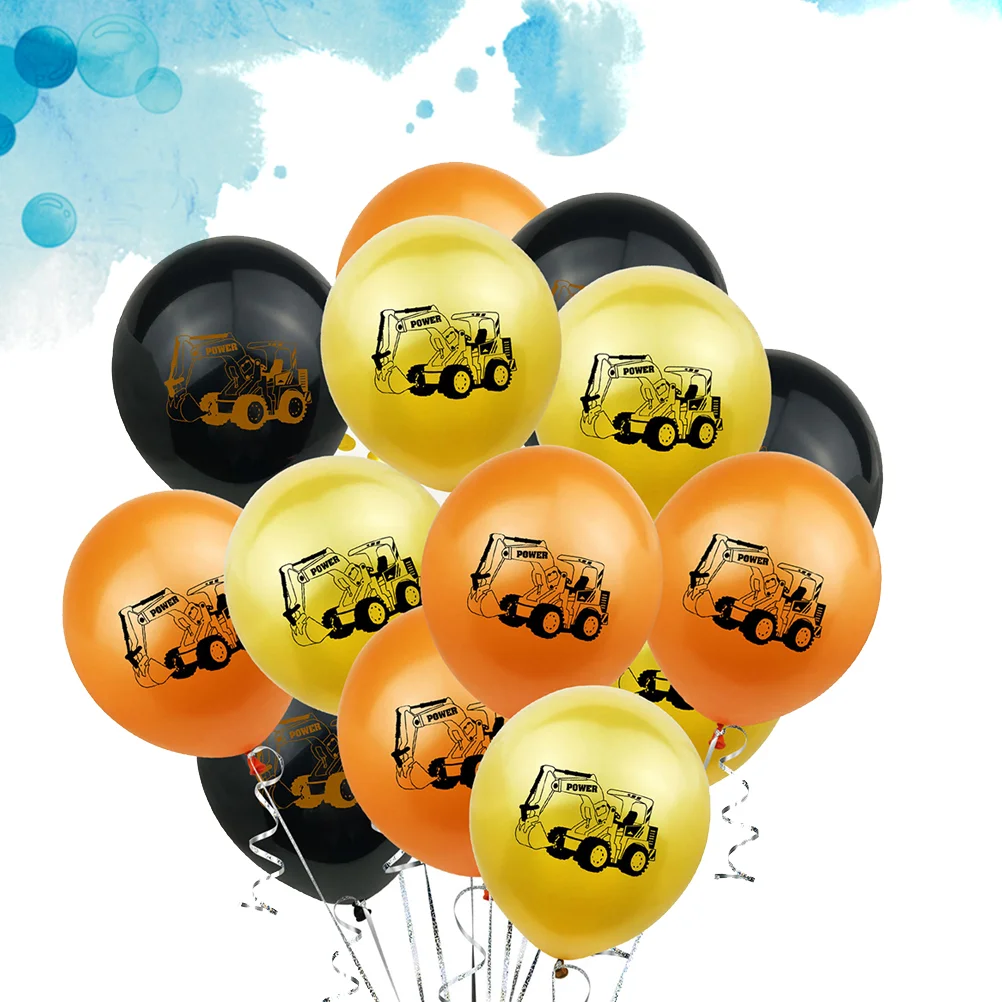 

18 Pcs Balloon Balloons Classroom Party Decorations Excavator Construction Vehicle Printing