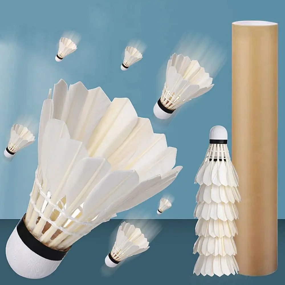 

3/6/12Pcs White Goose Feather Badminton Shuttlecock Durable Stable Badminton Balls Sport Accessories Badminton Trainer