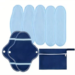 Ultra Absorbent Reusable Sanitary Pads Set - Eco - Friendly Washable Pads with Storage Bag, 8pcs in Blue Polar Fleece (8PCS)