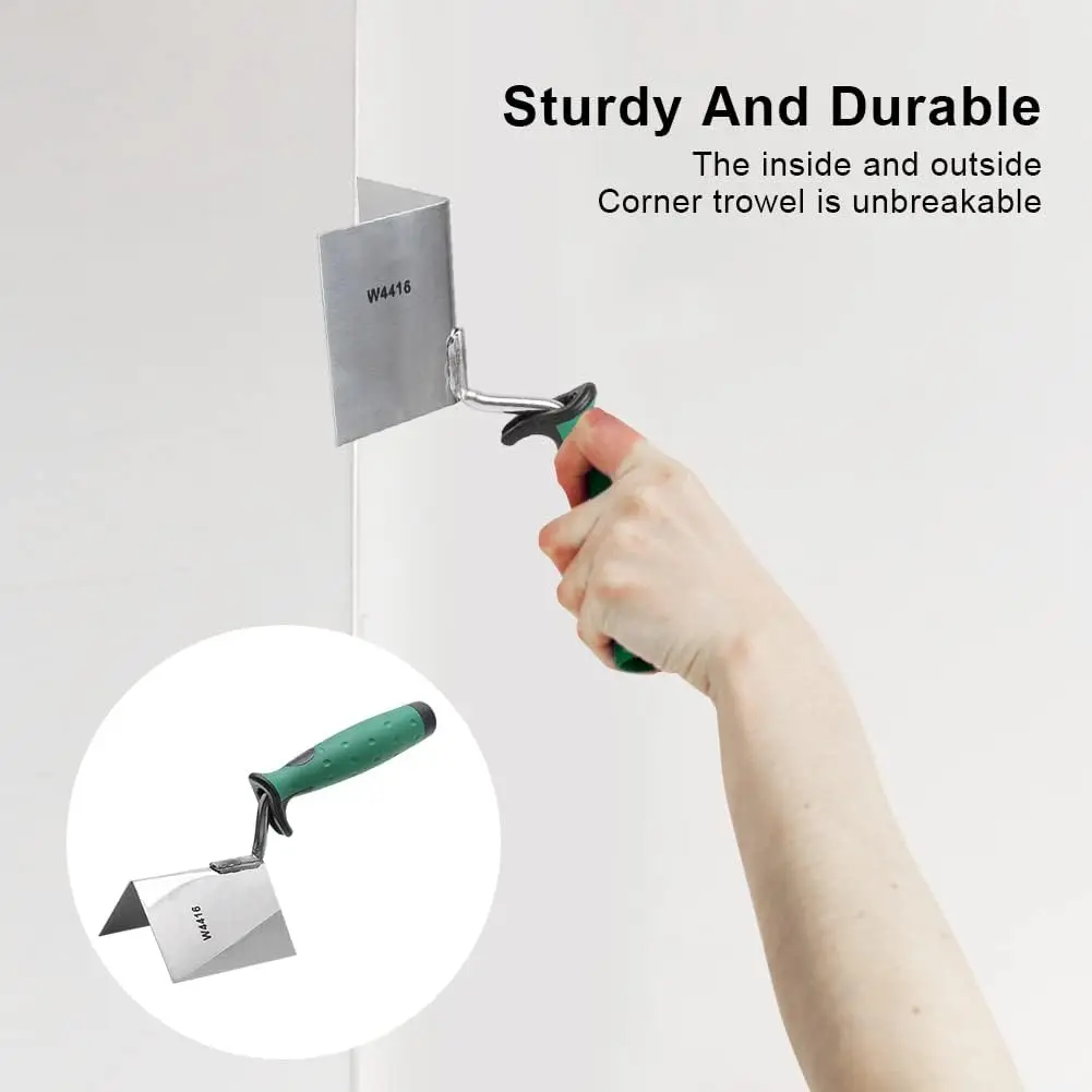 Drywall Spatula Stainless Steel Drywall Corner Tool Knife Flexes 90 Degree Corner Mudding Finish Tool Finishing Trowel Hand