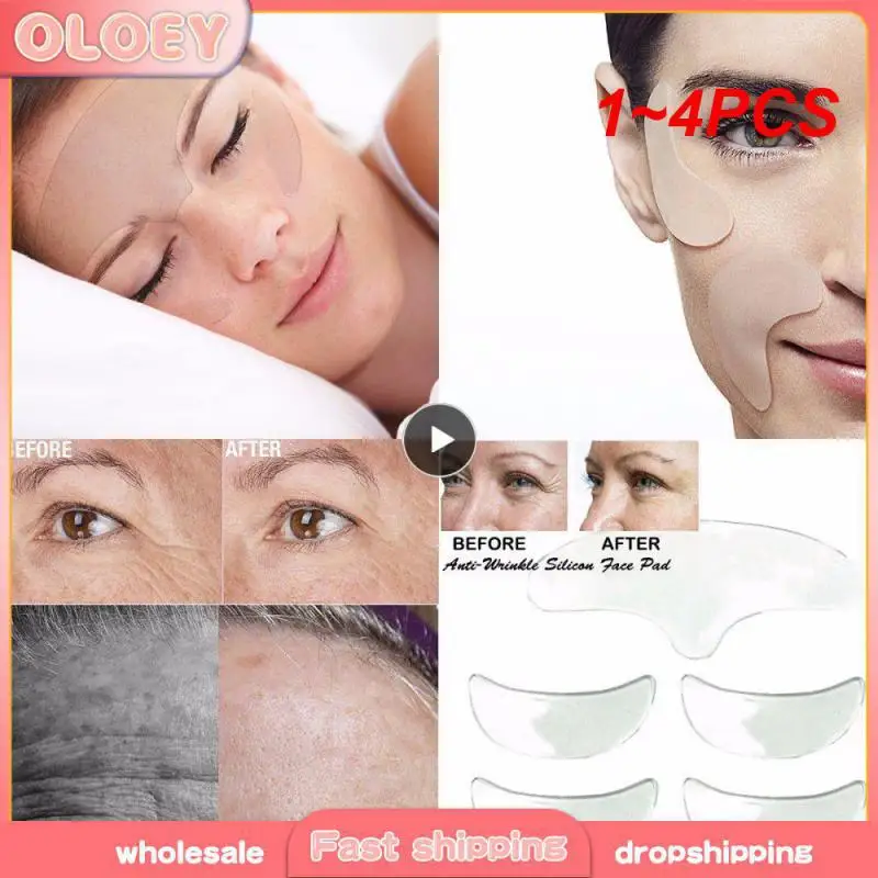 

1-4 шт., многоразовые силиконовые наклейки на лицо, против морщин
