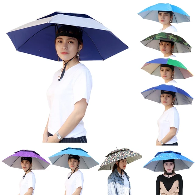 69/77/95cm Outdoor Portable Rain Umbrella Hat Foldable Fishing