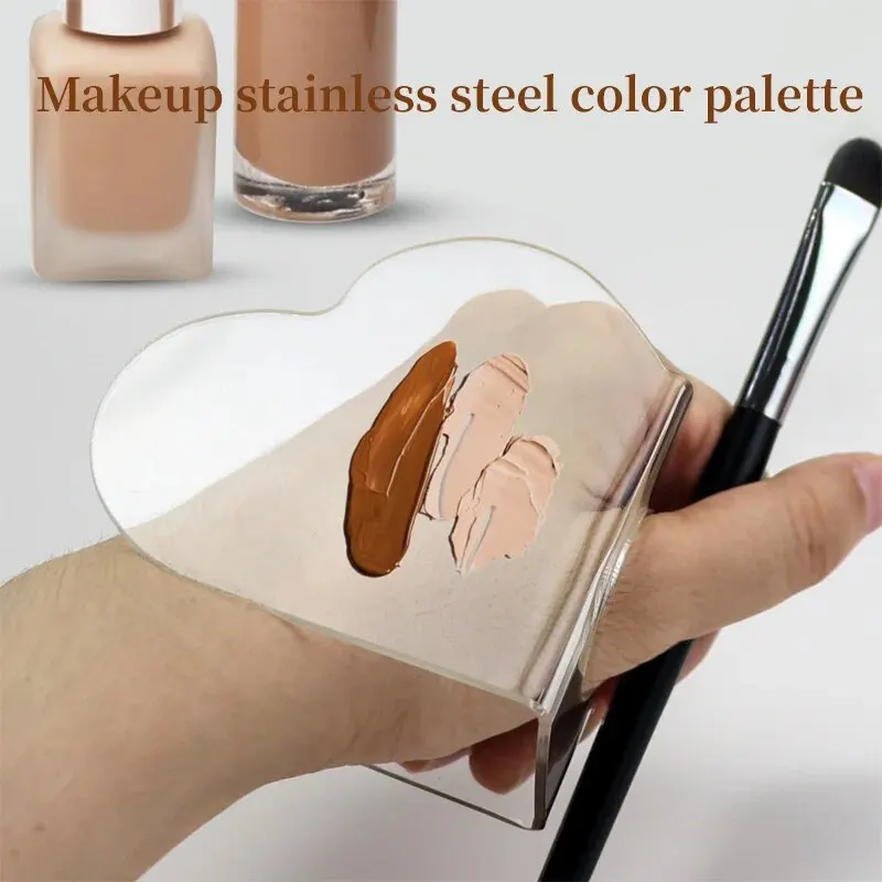 Acrylic Transparent Heart-Shaped Palette Artist Handheld Manicure Beauty Tools Makeup Foundation Foundation Makeup Palette