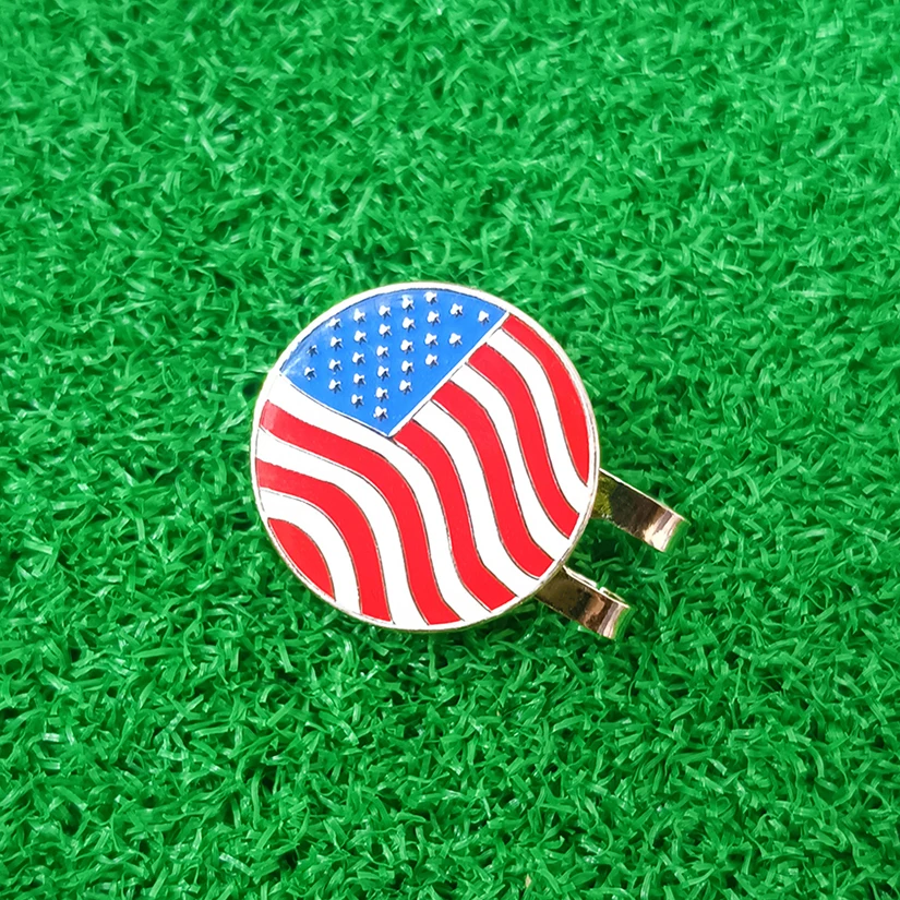 Golf Ball Marker American Flag with Magnetic Hat Clip Men and Women Golf Accessories and Gift Ideas Stylish Minimalist