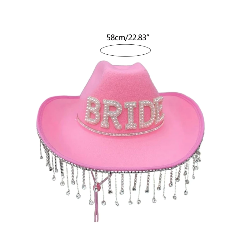 Mrs Hat Bride Hat Tassel Cowgirl Bachelorette Party Tassel Cowboy