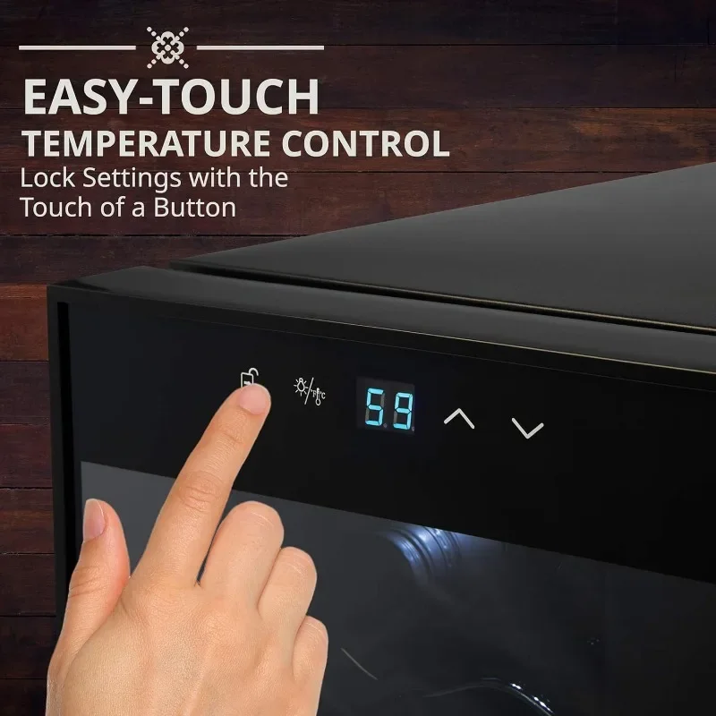 Ivation 51 Bottle Compressor Wine Cooler Refrigerator w/Lock Large Freestanding Wine Cellar For Red, White