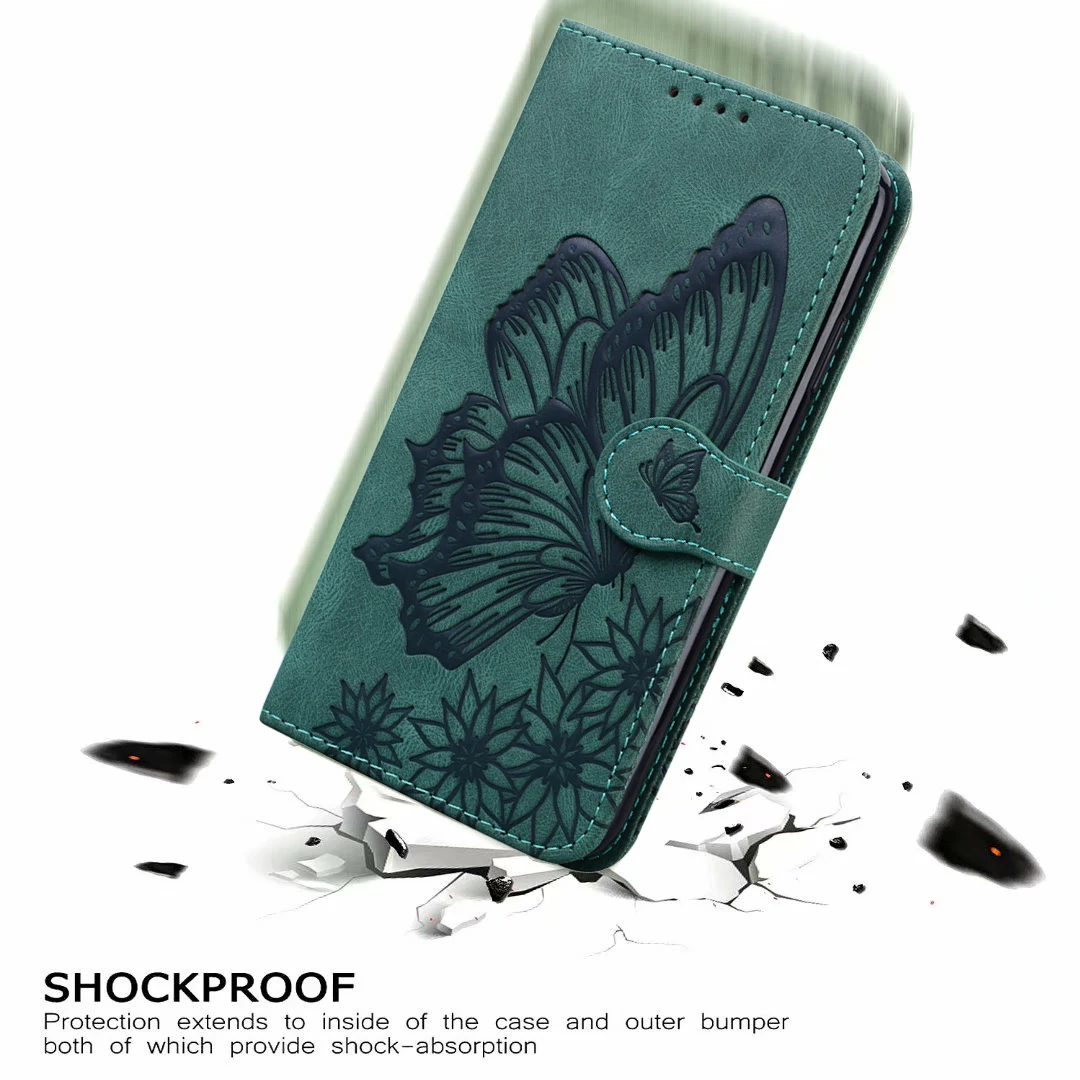3D Butterfly Leather Flip Wallet Case - Elegant and Durable Protection