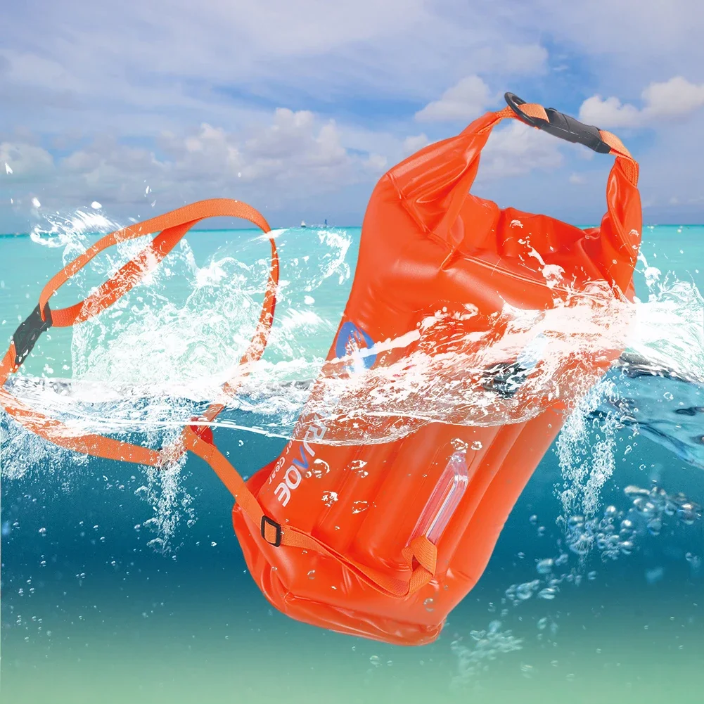 Swim Safety Float 20L with Adjustable Waist Belt Air Dry Bag Device Buoy with Storage Room Swim Buoy For Open Water Swimming