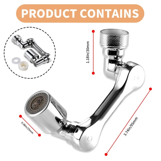 1080° Swivel Faucet Aerator Splash Dual Mode Kitchen Tap Extend Water Nozzle Faucet 22/24mm Adaptor Faucet Bubbler Robotic Arm 5