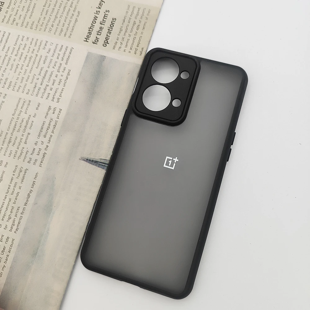 Sleek Matte Clear Black Phone Case with Camera Lens Protection