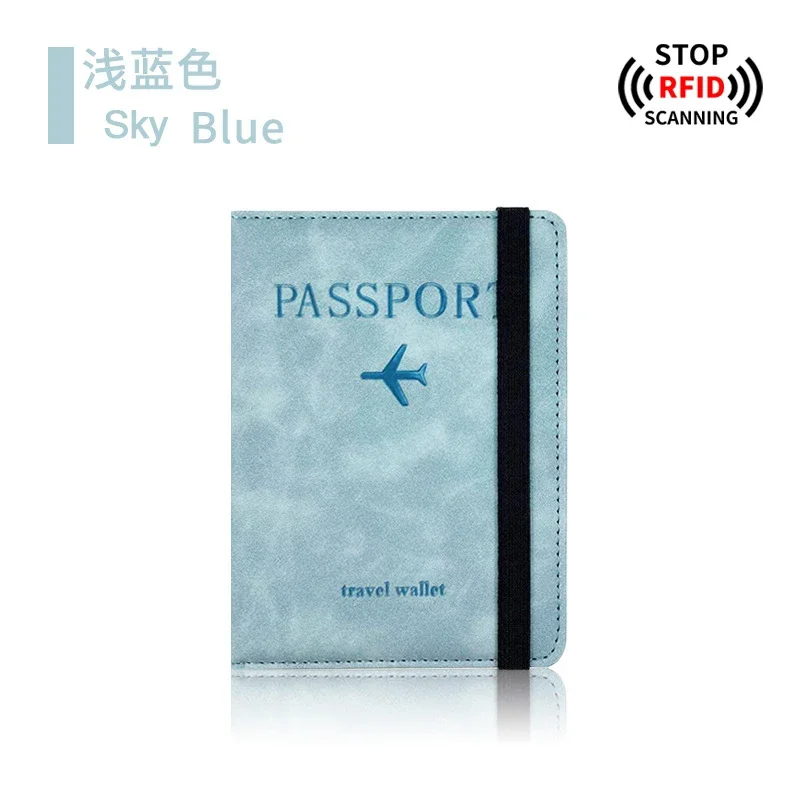 RFID Blocking Travel Passport and Credit Card Holder Case - Stylish PU Leather Protective Accessory