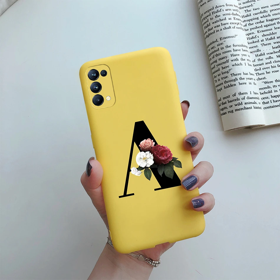 For OPPO Reno5 5G Case Custom Name Gold Letters Silicone Fundas Soft TPU Phone Cover For OPPO Reno 5 Reno5 Pro Find X3 Lite Case