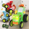 Mini Rc Car With Music Lights Crazy Jumping Vehicle Infrared Remote Control Stunt Cars Walk Upright Rc Truck Funny Children Toys 2