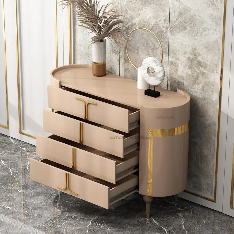 Light Luxury New Five-Drawer Cabinet Combination Modern Minimalist Villa Decoration Porch Cabinet Hallway Furniture Cupboard