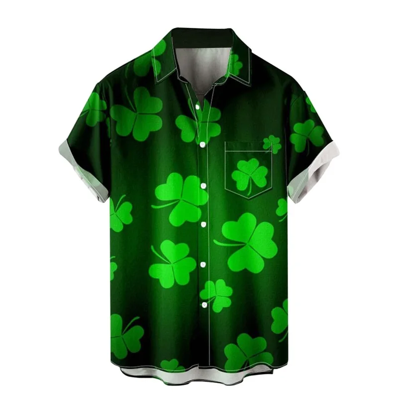 thumbnail image 1 of Camisa del Día de San Patricio para hombres, camisas hawaianas con botones y estampado completo en 3D, camisetas de playa informales de verano de manga corta, camisas y blusas, 1 of 5