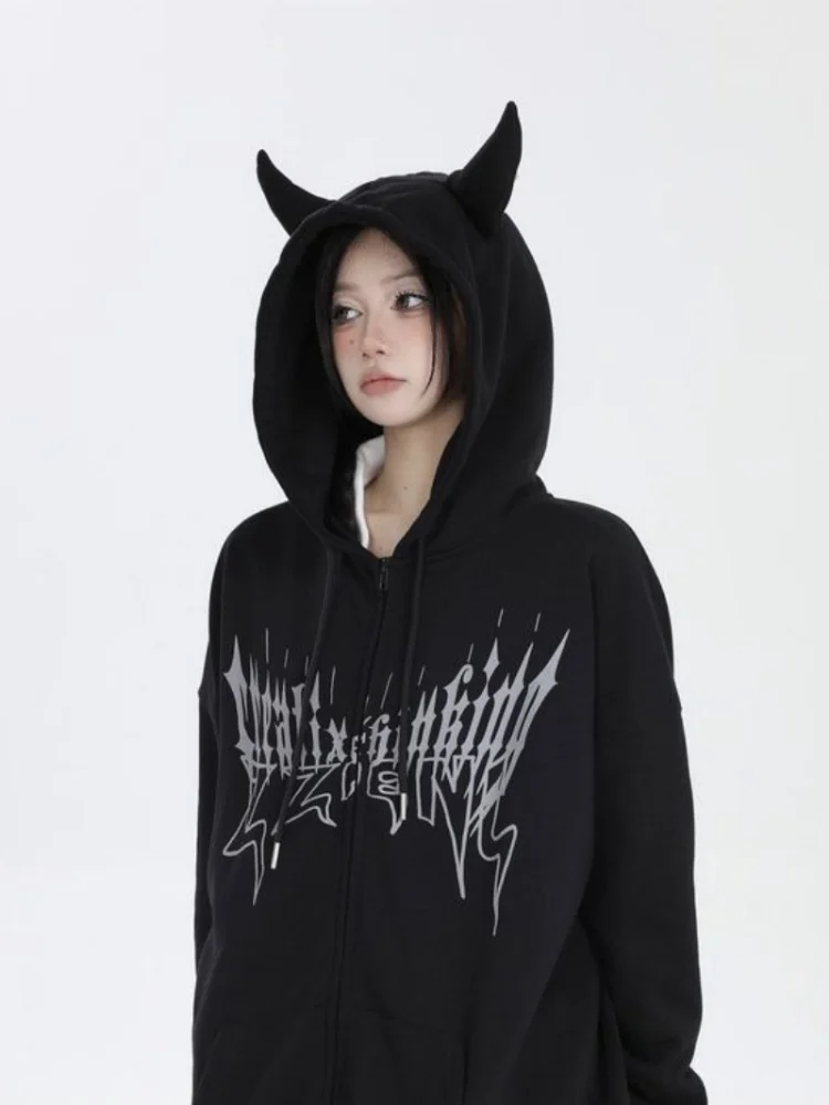 【REFLEM】Zip up hoodie with horns REFLEM zip up hoodie with horns トップス