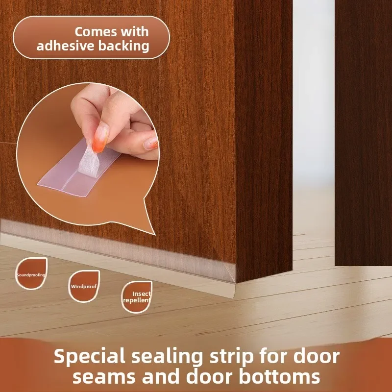 Door Bottom Seal Strip Weatherproof Rubber Tape - Self-Adhesive Wind and Dust Barrier