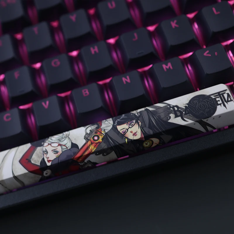 Desenhos Animados Anime Gaming Key Caps Grupo Bayonetta Keycap Pbt Dye Subbed Teclado Retroiluminado Ansi 61 87 104 108 Layouts - Imagem 4