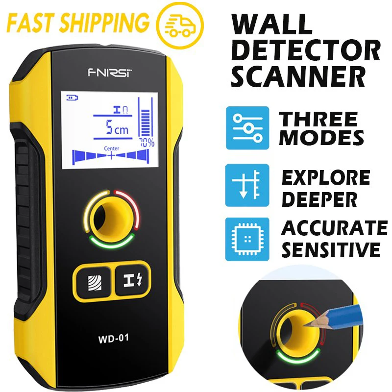 FNIRSIWD01MetalDetectorWallDetectorScannerWoodenACWiresMetal