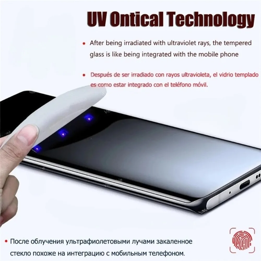 Verre trempé UV HD pour Samsung Galaxy S23 S22 S21 S20 S24 S25, protecteur d'écran à couverture complète, haute définition, anti-empreintes digitales