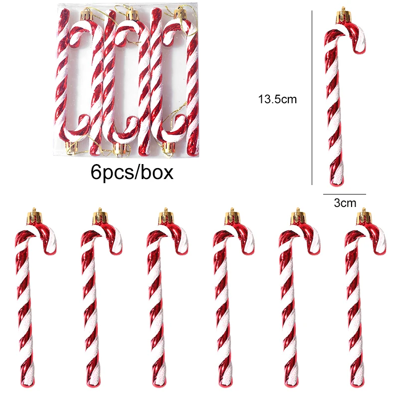 thumbnail image 1 of 6pcs/box Christmas Candy Pendant Xmas Tree Hanging Ornaments Christmas Decorations For Home 2023 Navidad Noel New Year Kids Gift, 1 of 5