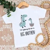 Dinosaur&I‘m Going To Be Big A Brother Print Kid Tee Shirt Casual Short Sleeve Child Tees Top Pregnancy Announcement Clothes 1