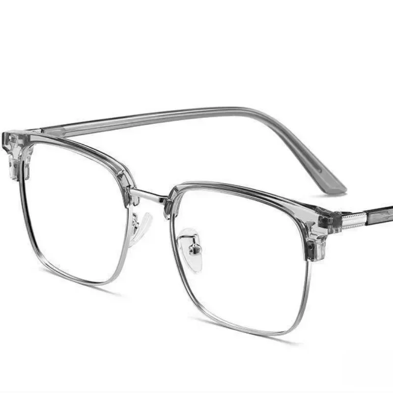 Photochromic Half Frame Flat Glasses Anti Blue Light Glasses for Men Computer Glasses  & Accessories 6