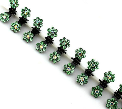 Fashion Small Cute Crystal Flowers Metal Hair Claws Hair Clips Girls Hairstyle Hairpins Hair Oranment Hair Accessories